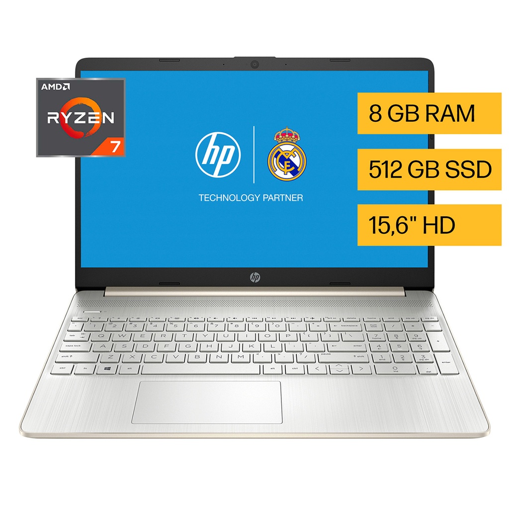 Notebook HP AMD Ryzen 8GB 512GB SSD Windows 11 Home HD