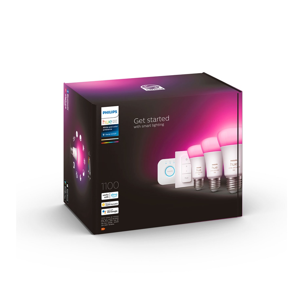 Kit de Inicio Philips Hue E27 Color X3 + Dimmer Switch