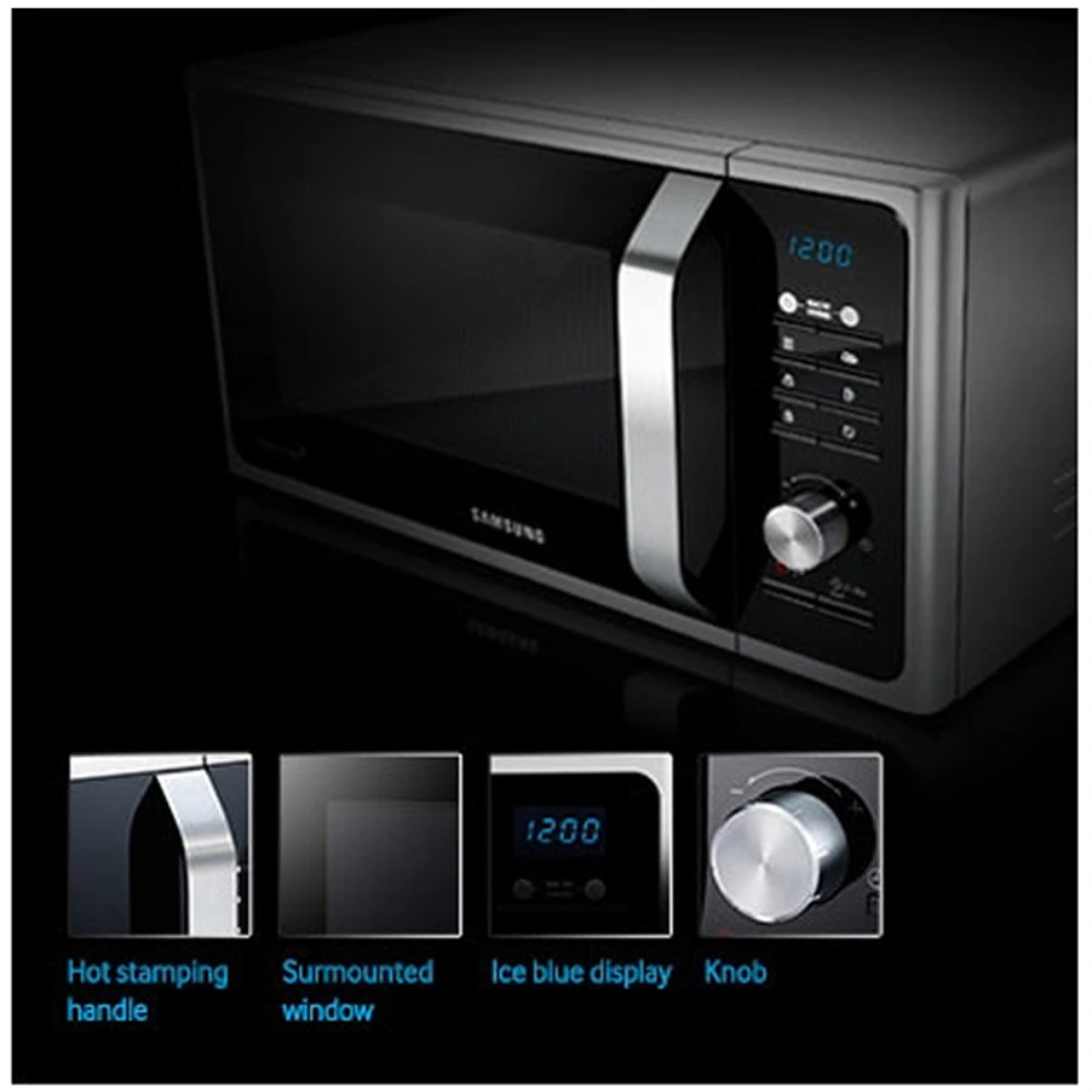 Microondas Samsung 28 L Digital Silver Con Grill MG28F3K3TAS