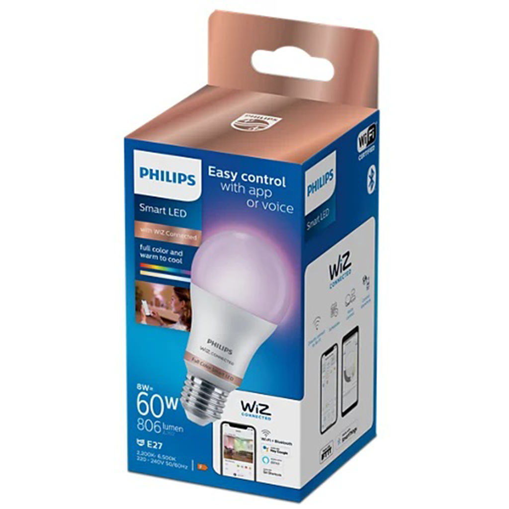 Lámpara Led Inteligente Philips Wiz 8W E27 Blanco
