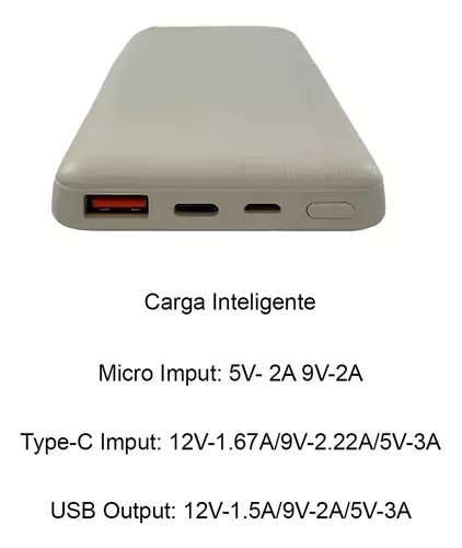 Powerbank Foxbox Energy Slim V2 12500 Mah Blanco