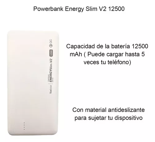 Powerbank Foxbox Energy Slim V2 12500 Mah Blanco