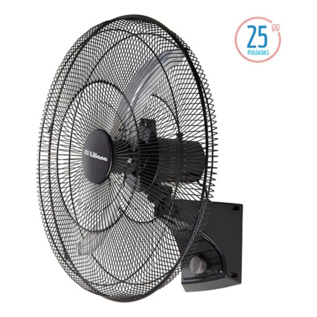 Ventilador De Pared Liliana Negro 25 Vw25M