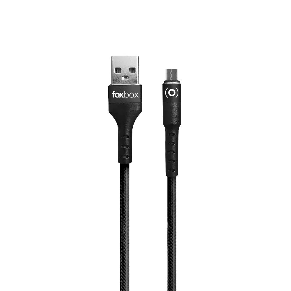 Cable Foxbox Round Micro USB Negro 1mt