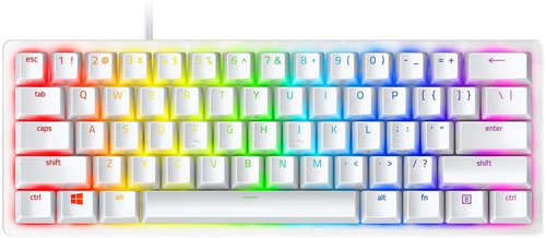 Teclado Gamer Razer Huntsman Mini Qwerty Inglés Us Color Mercury Con Luz Rgb