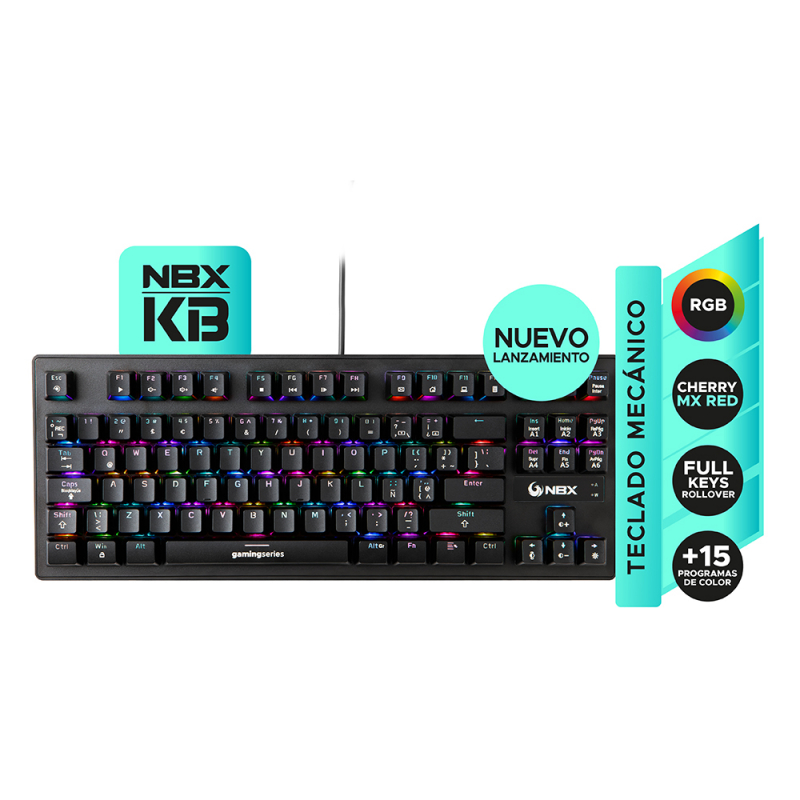 Teclado Nbx Gaming Mecánico Usb Rgb Español Qwerty
