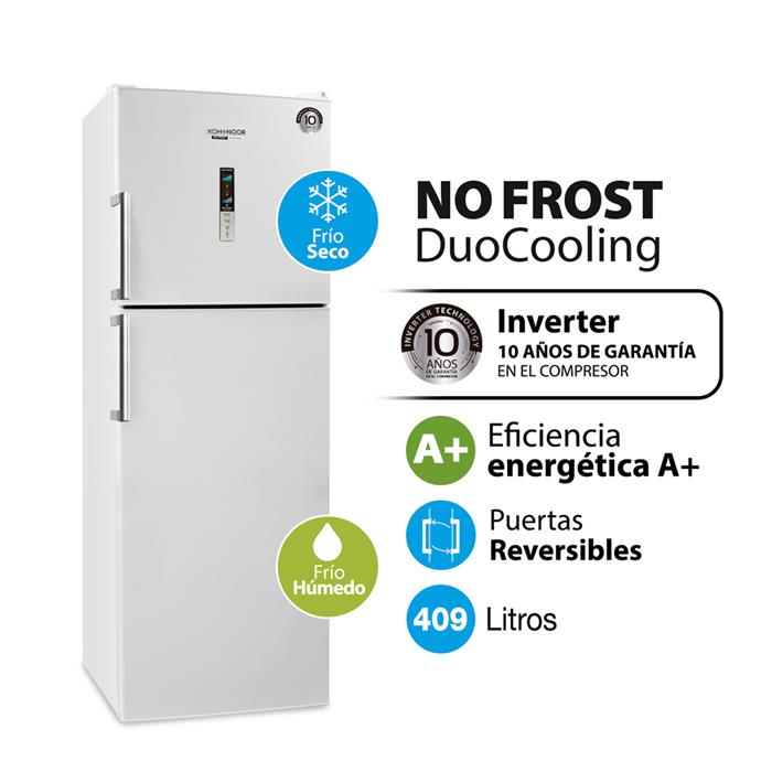 Heladera Kohinoor Inverter No Frost 409 Litros Blanca