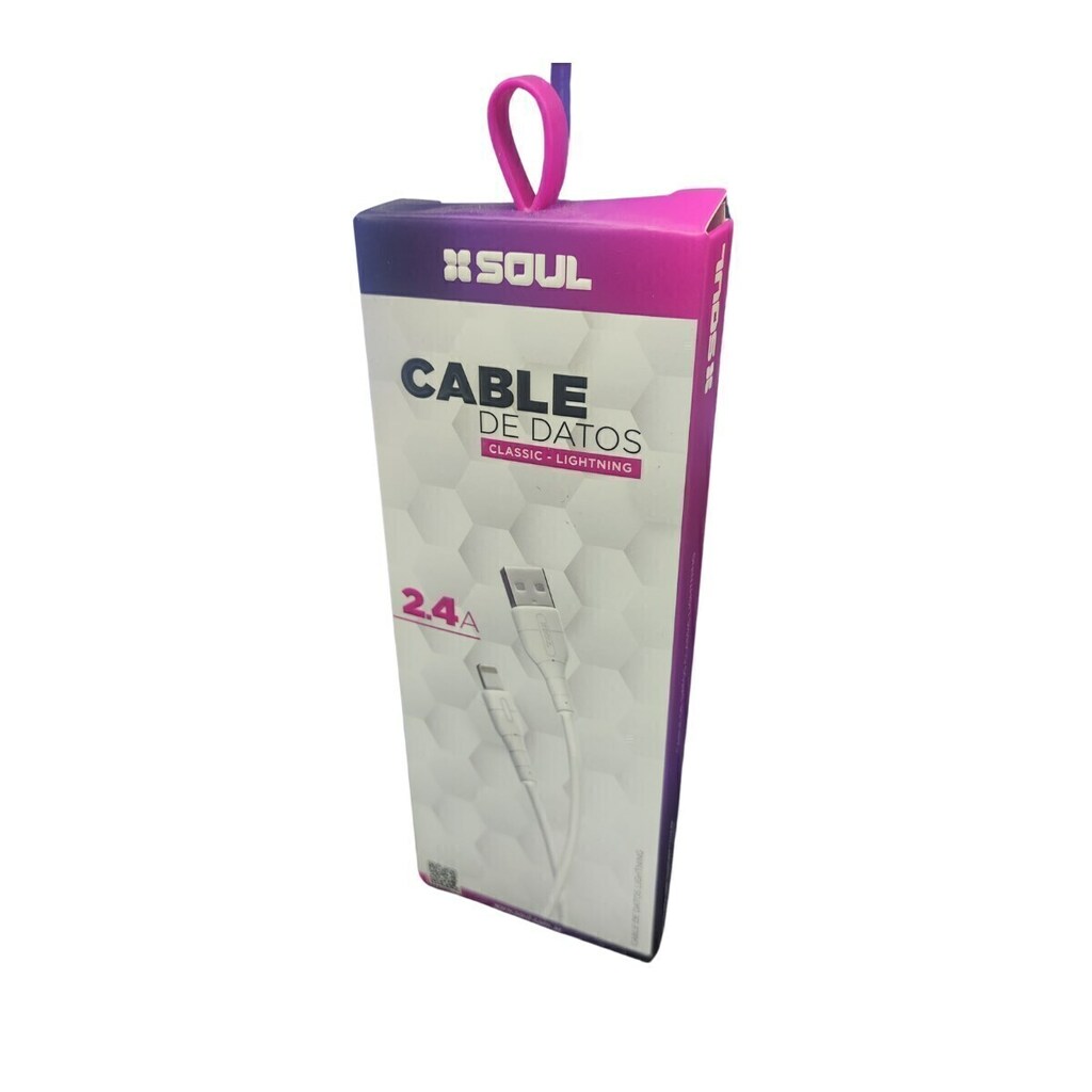 Cable USB classic Soul LIGHTNING blanco