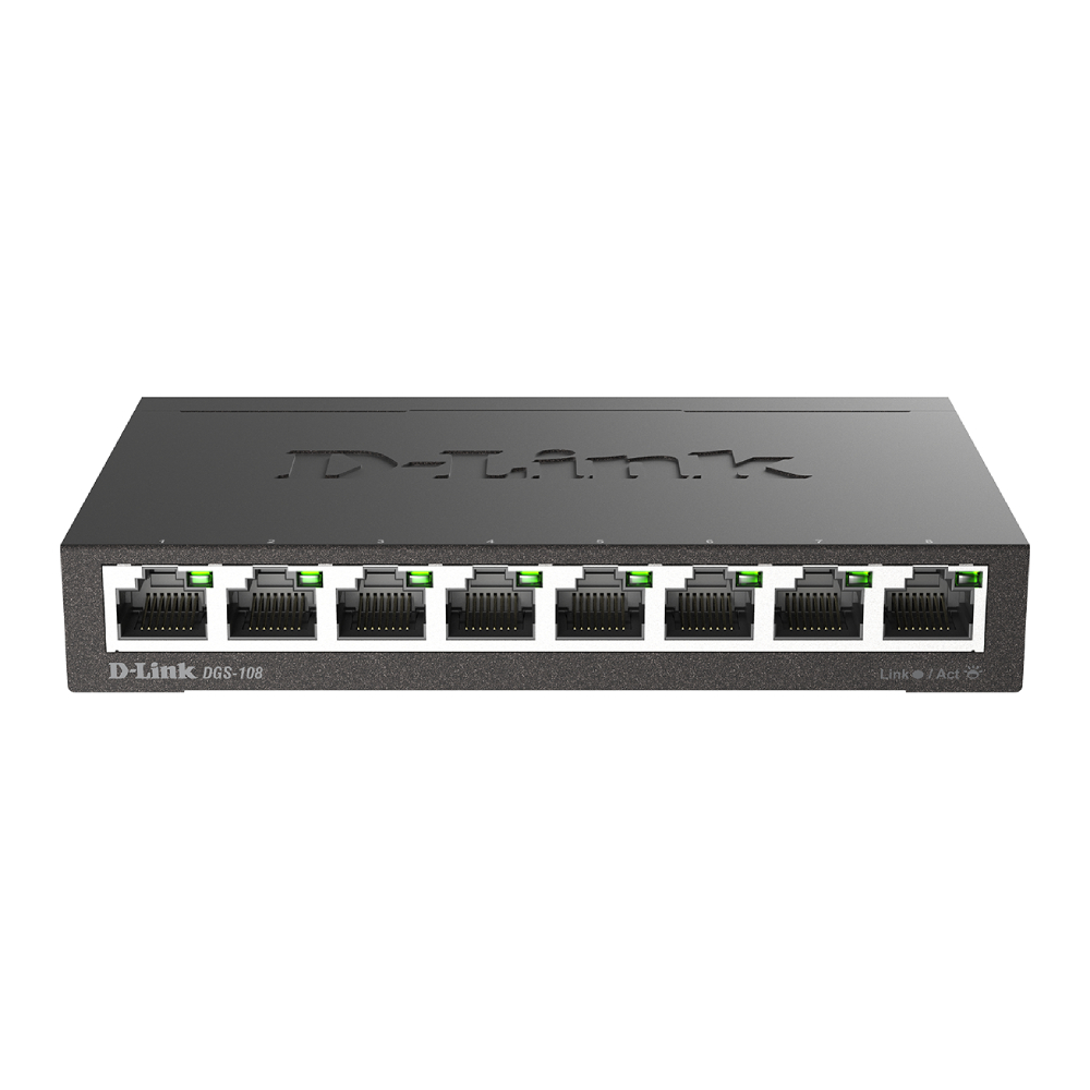 Swtich D-Link DGS-108 - 8 Port 10/100/1000 - Carcasa Metal 