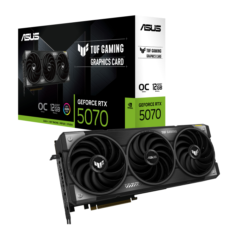 Placa de video Asus TUF Gaming GeForce RTX 5070 OC Edition 12 GB