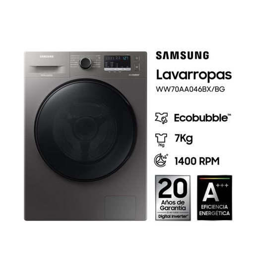 [WW70AA046XU] Lavarropas Samsung 7 Kg Inverter silver