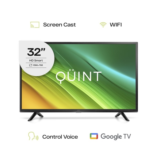 [QT3-32 GTV2024 HD] Smart Tv Led 32 HD Quint Con Google TV