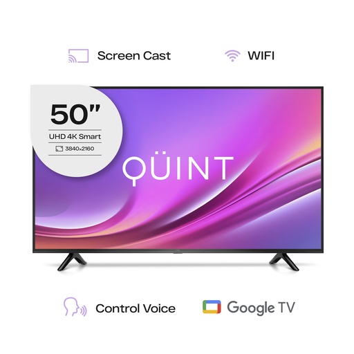 [QT3-50 GTV2024 UHD] Smart Tv Led 50 HD Quint Con Google TV