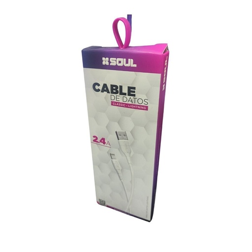 [USB-CLIPH] Cable USB classic Soul LIGHTNING blanco